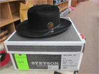 Stetson Mens 6X Black Felt Hat, Size 7 1/4 LO
