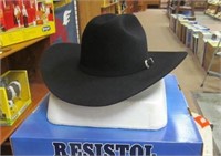 Resistol Mens 5X 07 Black Felt Hat, Size 7 1/8L