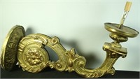 PAIR OF 19th CENTURY GILT BRASS WALL SCONCES