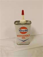 Vintage GULF Household Oil Oiler Can