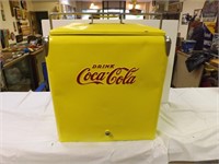 Vintage RARE Yellow Coca-Cola Cooler Metal