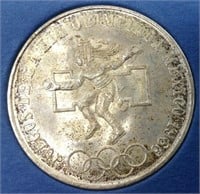 1 0z Silver Olympiad Mexican Coin 1968