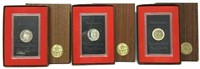 (3) Eisenhower Dollar Coins in Display w/ Boxes