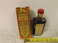 Vintage Dewitt's D&C Cough Syrup Bottle and Box