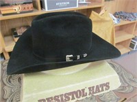 Resistol Mens 77 Black Felt Hat, Size 7 3/8 LO