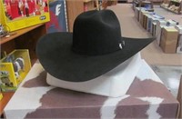 Resistol Mens 07 Black Felt Hat, Size 7 1/8 L