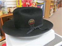 Stetson Mens 6X Black Felt Hat, Size 7 1/8 LO