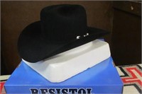 Resistol Mens 6X Black Felt Hat, Size 7 L