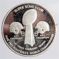 Coin Super Bowl XXVIII .999 Silver 2 oz