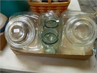 GLASS CANISTERS AND DRINKING JARS