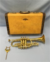 A trumpet in a hard case    (5)