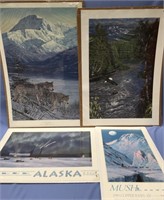 Lot of 4 Alaskan shrink wrapped prints and posters