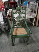 Green latter back armchair