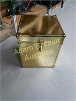Polished gold metal covered wood box