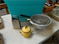 POTS, PANS, STRAINERS AND MORE