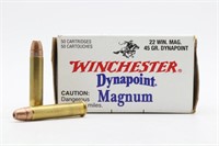 50rds Winchester Dynapoint Magnum .22win 45gr