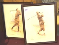 Golfer prints Walter Hagan and Joyce Wethered