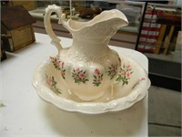 VINTAGE WASH BASIN AND WATER PITCHER