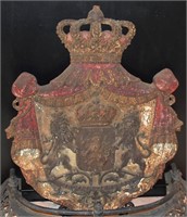 A 19TH C. IRON COAT OF ARMS OF THE NETHERLANDS