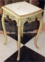 A 20TH C. FRENCH PROVINCIAL PAINTED SIDE TABLE