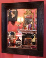MID 20TH CENTURY FAUX BAMBOO FRAME BEVELED MIRROR