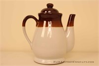 Brown and White Ceramic Teapot