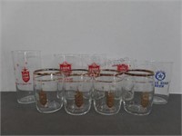 9 Vintage Lone Star Beer Sampler Glasses