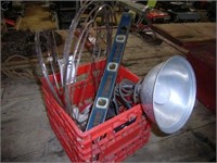 crate w/lights, level band saw blades