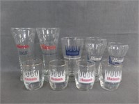 9 Vintage Hamm's Beer Glasses