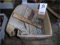 PARTIAL BOX OF ROOFING NAILS & CARPENTERS APRON
