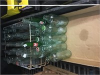 assorted glass bottles/coke/7up/others plus case