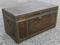 19TH C. BRASS STUDDED CHINESE CAMPHOR TRUNK