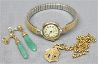 GROUP OF GOLD JEWELRY