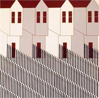 KEN PERRY "HOUSES" ACRYLIC ON CANVAS