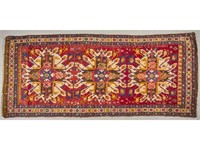 Old Caucasian Oriental Rug with Triple Medallion