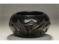 Santa Clara Blackware Serpent Pot - Frances Siow