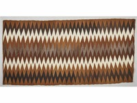 Old Navajo Native American Hand Woven ZigZag Rug