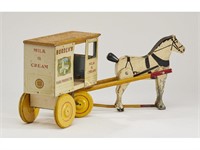 Old Borden's Tin Wood Lithographed Milk Truck Toy