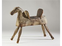 Folky Old 19C Carved Wooden Horse Toy