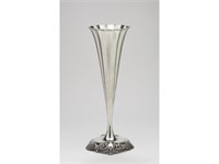 Shiebler Sterling Silver Repousse 20 inch  Vase