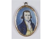 Miniature Painting of a Gentleman 18C Gold Case