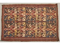 Old Caucasian Peacock Hand Woven Oriental Rug