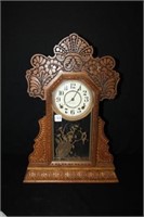 Ingraham Oak Gingerbread Clock