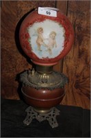 Vintage Electric Parlor Lamp with Cherub