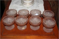 Vintage Pressed Glass Pink Sherberts
