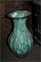 Decorative Blue & Brown Metal Vase