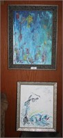Framed Abstract Painting on Canvas