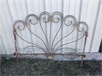 AWESOME Cast Iron Antique Footboard