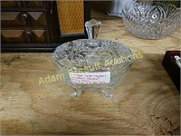 Lead Crystal covered footed candy dish