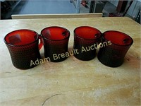 Set of 4 amberina vintage mugs